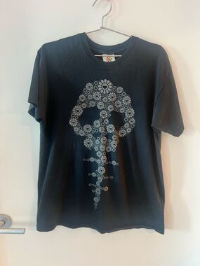 Takashi Murakami black t shirt M medium Floral Skull Print
